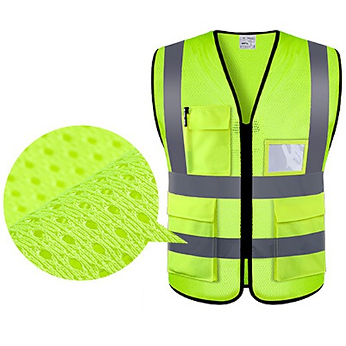 

Men's Hunting Gilet Outdoor Ventilation Wearable Reflective Strips Comfortable Summer Solid Colored Polyester Yellow Red Blue