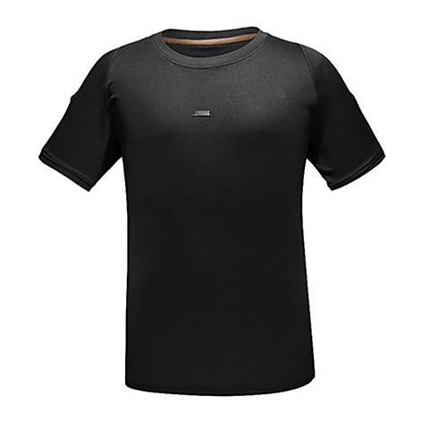 

Men's T shirt Hiking Tee shirt Military Tactical Shirt Short Sleeve Crew Neck Tee Tshirt Top Outdoor Lightweight Breathable Quick Dry Soft Autumn / Fall Spring Nylon Solid Color Black Blue Grey