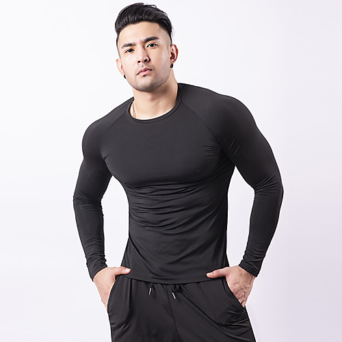 

Men's T shirt Hiking Tee shirt Long Sleeve Tee Tshirt Top Outdoor Lightweight Breathable Quick Dry Sweat wicking Spring Summer Long sleeve D1974 all black Long sleeve D1974 white black line Long