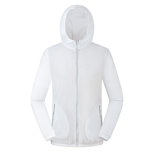 

Women's Men's Rain Jacket Hiking Skin Jacket Hiking Windbreaker Outdoor Solid Color Waterproof Lightweight UV Sun Protection Windproof Outerwear Jacket Top Full Length Visible Zipper Hunting Fishing