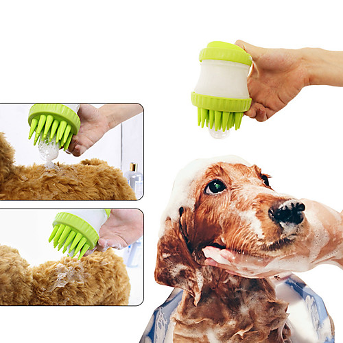 

Dog Cat Pet Bath & Massage Brush Silica Gel Dog Clean Supply Pet Hair Remover Massage Easy to Clean Soft Rubber Bristles Pet Grooming Supplies Red Blue Green