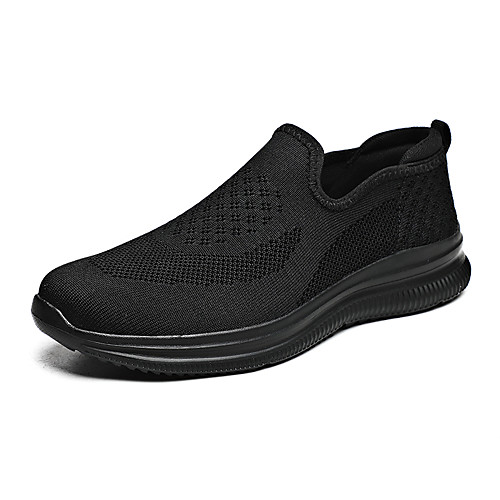 

Men's Loafers & Slip-Ons Casual Daily Walking Shoes Mesh Dark Grey Black and White Black Summer