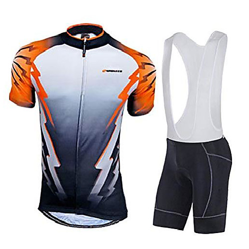 

cycling bibs jersey bicycle shirt lycra bib shorts for men asia xl/us l orange multi