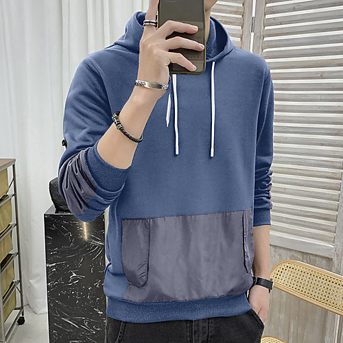 

Men's Hoodie Color Block Hoodie Color Block Sport Athleisure Hoodie Long Sleeve Breathable Soft Sweat Out Comfortable Everyday Use Casual