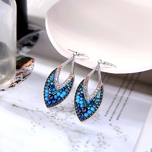 

Women's Hoop Earrings Chandelier Peacock Vintage Classic Boho Earrings Jewelry Dark Navy For Wedding Party Stage 1 Pair