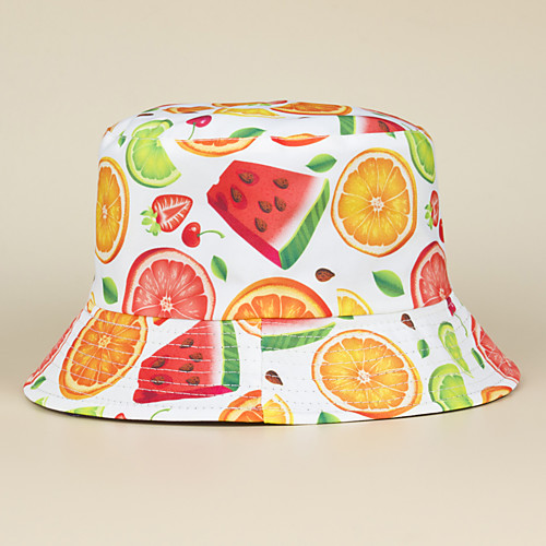

Adults' Fishing Hat Bucket Hat Spring, Fall, Winter, Summer Athleisure Outdoor Camping & Hiking Cotton Packable Breathable UV Protection / Fruit
