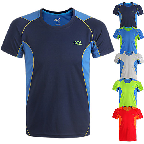 

Men's Running T-Shirt Hunting T-shirt Short Sleeve Outdoor Summer Sunscreen Anti-Mosquito Fast Dry Ultra Light (UL) Top Polyester Camping / Hiking Hunting Fishing Casual Red Blue Grey Green Royal Blue