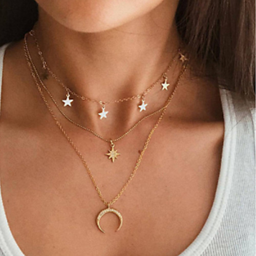 

Women's Pendant Necklace Chain Necklace Fashion Alloy Gold 365 cm Necklace Jewelry 1pc For / Layered Necklace