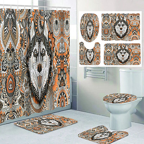 

Bathroom Shower Curtains & Hooks Casual Polyester Waterproof