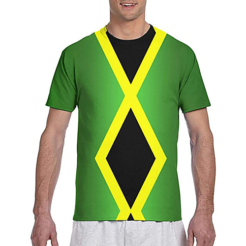 

Men's Tees T shirt 3D Print Graphic Prints National Flag Print Short Sleeve Casual Tops Classic Designer Big and Tall Green