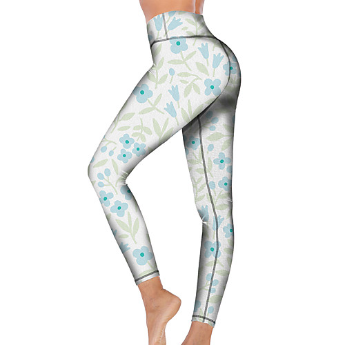 

21Grams Women's High Waist Yoga Pants Cropped Leggings Tummy Control Butt Lift Breathable White Fitness Gym Workout Running Sports Activewear High Elasticity