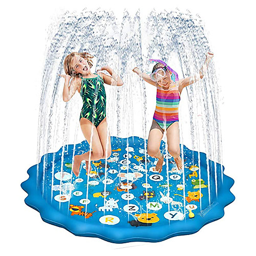 

Sprinkle Splash Play Mat Inflatable Splash Pad Sprinkler PVC / Vinyl Letter Water fun Outdoor Summer 68 Inch Boys and Girls Kid's