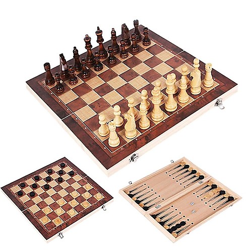 

chess set wooden games, backgammon pieces indoor travel, folding chessboard