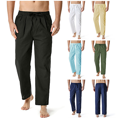 

Men's Chino Home Pants Pants Solid Colored Full Length White Black Army Green Khaki Navy Blue