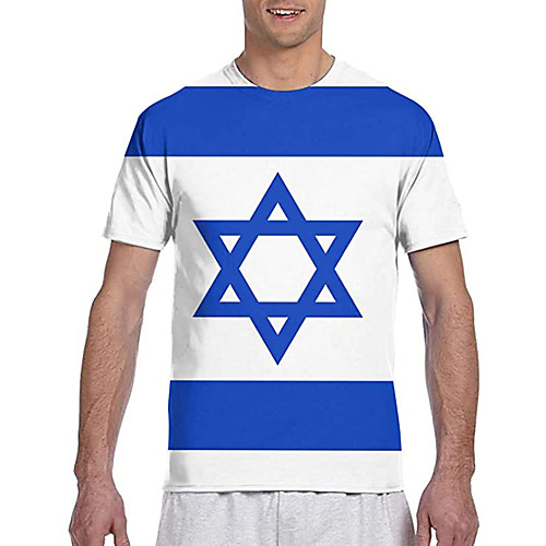 

Men's T shirt 3D Print Graphic Prints Flag Print Short Sleeve Daily Tops Classic Designer Big and Tall Blue