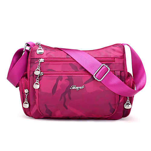 

Women's Bags Nylon Crossbody Bag Zipper Camouflage Shopping Daily 2021 MessengerBag Black Purple Fuchsia Dark Blue