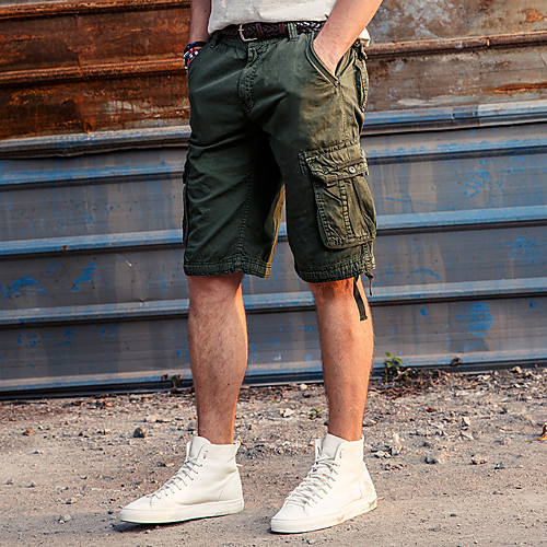 

Men's Hiking Shorts Hiking Cargo Shorts Solid Color Summer Outdoor 10 Multi-Pockets Breathable Wear Resistance Cotton Shorts Black Army Green Dark Gray Khaki Dark Green Hunting Fishing Climbing 29