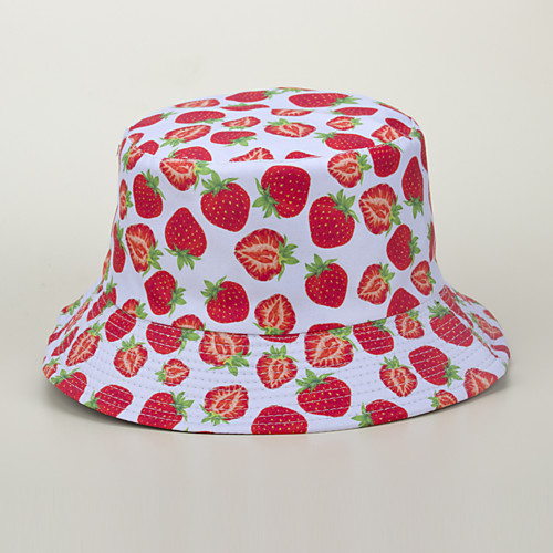 

Men's Women's Fisherman Hat Hiking Cap 1 PCS Winter Outdoor Sunscreen Floral / Botanical Leaf Printing Cotton White Black Yellow for Fishing Beach Camping / Hiking / Caving