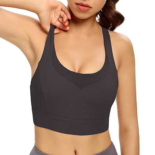 

Women's Sports Bra Running Bra Wirefree Nylon Yoga Fitness Adjustable Breathable Soft Padded Light Support Black Purple Blushing Pink Pink Green Light Pink Solid Colored / Micro-elastic
