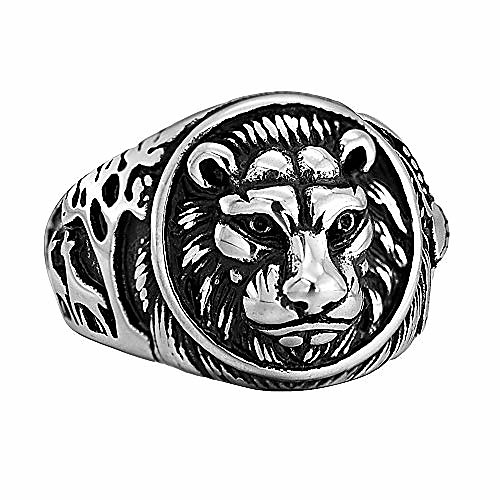 

Stainless steel Cool Lion Ring Retro classic silver Hip hop fashion Bands for men women (8)