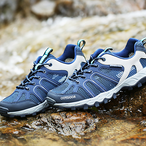 

Men's Trainers Athletic Shoes Casual Outdoor Upstream Shoes Mesh Tissage Volant Breathable Non-slipping Wear Proof Dark Grey Dark Blue Summer
