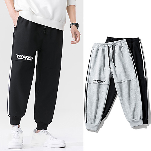 

Men's Sweatpants Color Block Drawstring Collarless Color Block Sport Athleisure Pants Sleeveless Breathable Sweat Out Comfortable Everyday Use Street Casual Daily