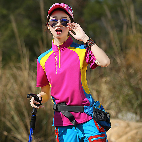 

Women's T shirt Hiking Tee shirt Long Sleeve Tee Tshirt Top Outdoor Lightweight UV Sun Protection Breathable Quick Dry Spring Summer 8518 orange short sleeve 8518 Rose Red Short Sleeve 8518 Rose Red