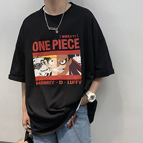 

Inspired by One Piece Monkey D. Luffy Cosplay Costume T-shirt Polyester / Cotton Blend Graphic Prints Printing Harajuku Graphic T-shirt For Women's / Men's