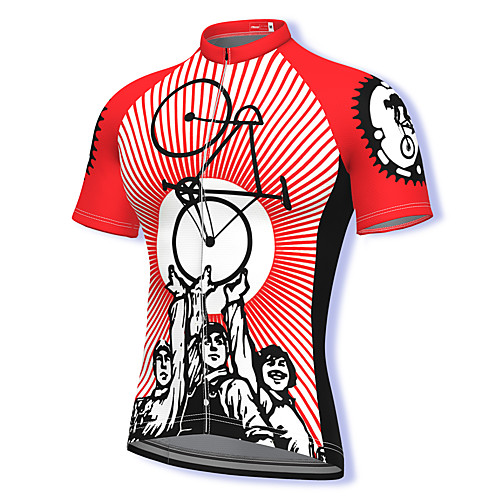 

21Grams Men's Short Sleeve Cycling Jersey Spandex Red Bike Top Mountain Bike MTB Road Bike Cycling Breathable Quick Dry Sports Clothing Apparel / Athleisure