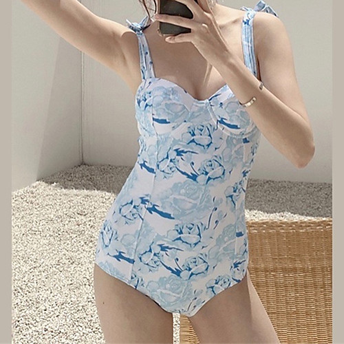 

Women's One Piece Swimsuit Padded Swimwear Bodysuit Swimwear Photo Color Breathable Quick Dry Comfortable Sleeveless - Swimming Surfing Water Sports Summer / Spandex