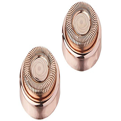 

flawless facial hair remover replacement heads, 2 count, rose gold, retail packaging