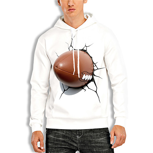 

Men's Pullover Hoodie Sweatshirt Graphic Graphic Prints Print Daily Sports 3D Print 3D Print Casual Hoodies Sweatshirts White Blue Red