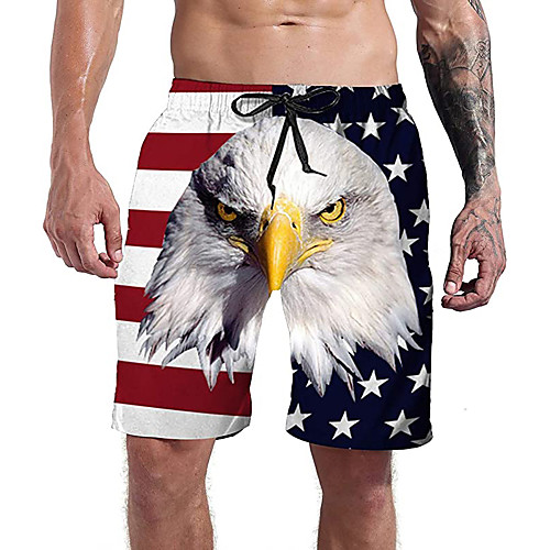

Men's Casual Athleisure Daily Holiday Shorts Pants Owl 3D Print Short Drawstring Pocket Elastic Drawstring Design Black Blue