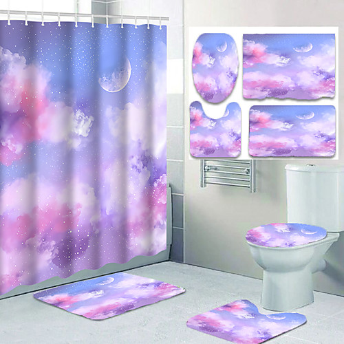 

Bathroom Shower Curtains & Hooks Casual Polyester Waterproof