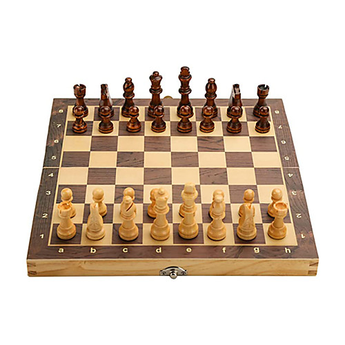 

39cm Magnetic Wooden Folding Chess Set with 2 Extra Queens Handmade Game Board Interior for Storage for Adult Kids Beginner Large Chess Board