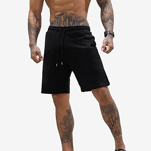 

Men's Running Shorts Athletic Shorts Bottoms Spandex Cotton Fitness Gym Workout Marathon Running Jogging Breathable Quick Dry Moisture Wicking Sport Solid Colored Black Grey / Micro-elastic / Casual