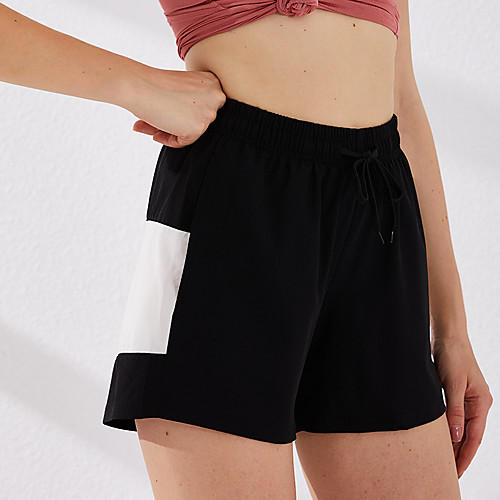 

Women's Running Shorts Athletic Shorts Bottoms Drawstring Patchwork Elastane Fitness Gym Workout Running Jogging Exercise Butt Lift Breathable Quick Dry Normal Sport White / Black Yellow / Black Blue