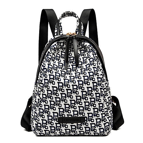 

Unisex Oxford Commuter Backpack Large Capacity Zipper Geometric Daily Outdoor Black