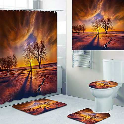 

Bathroom Shower Curtains & Hooks Rainbow Neoclassical Polyester Waterproof