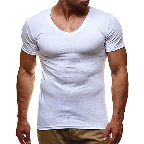 

Men's Short Sleeve V Neck Running T-Shirt Running Base Layer Tee Tshirt Athletic Athleisure Cotton Breathable Quick Dry Moisture Wicking Fitness Gym Workout Running Training Exercise Sportswear Normal