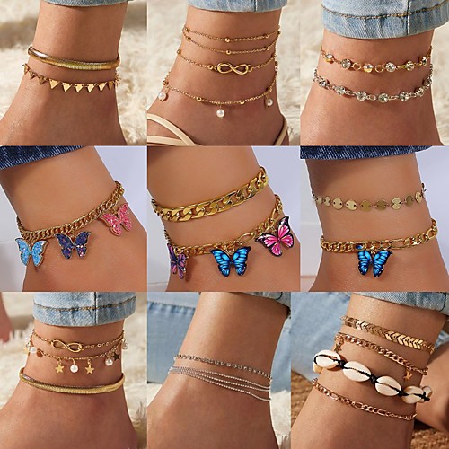 

Anklet Holiday Boho Women's Body Jewelry For Holiday Beach Alloy Gold 1 Piece