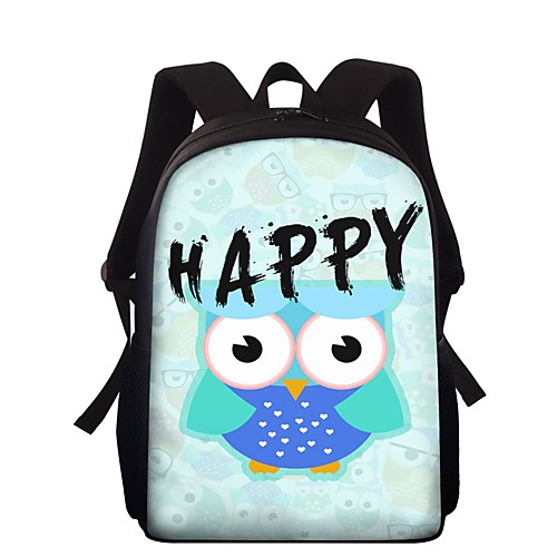 

Unisex Polyester School Bag Rucksack Commuter Backpack Large Capacity Waterproof Zipper Animal School Backpack White Blue Yellow Blushing Pink