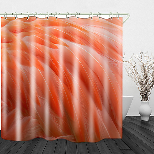 

Beautiful Feathers Print Waterproof Fabric Shower Curtain for Bathroom Home Decor Covered Bathtub Curtains Liner Includes with Hooks