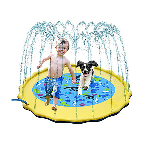 

Sprinkle Splash Play Mat Inflatable Splash Pad Sprinkler PVC / Vinyl Ocean Theme Water fun Outdoor Summer 69 Inch Boys and Girls Kid's