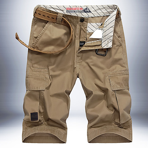 

Men's Hiking Shorts Hiking Cargo Shorts Solid Color Outdoor Breathable Comfort Multi-Pockets Wear Resistance Cotton Shorts Black Army Green Burgundy Khaki Green Hunting Fishing Climbing 30 35 36 38 31