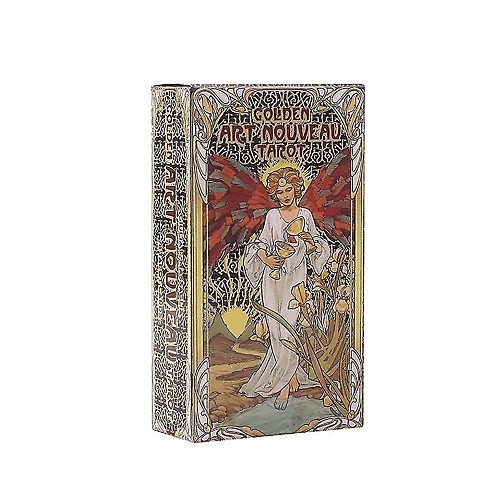 

golden art nouveau tarot cards and guidbook deck party play games