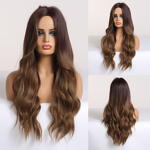 

Synthetic Wig Deep Wave Middle Part Wig Medium Length A15 A16 A10 A11 A12 Synthetic Hair Women's Cosplay Party Fashion Brown