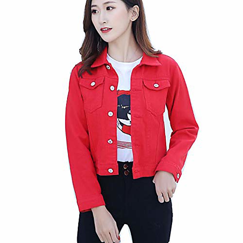 

puaer 2019 fashion jeans jacket women spring autumn brush stretch short denim coats