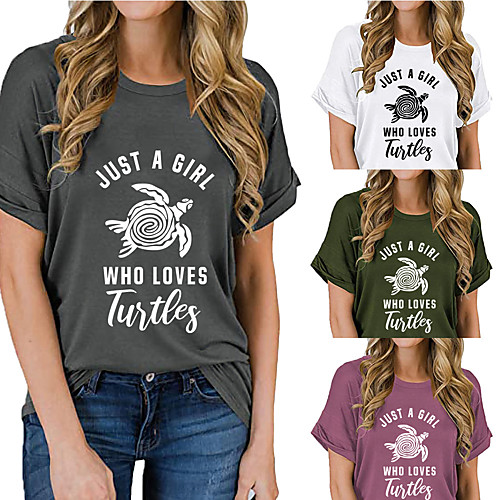 

Women's Tee / T-shirt Pure Color Crew Neck Letter Printed Sport Athleisure T Shirt Top Short Sleeves Breathable Soft Comfortable Everyday Use Street Casual Daily Outdoor
