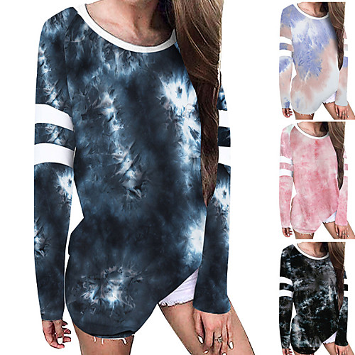 

Women's Sweatshirt Pullover Tie Dye Crew Neck Color Block Sport Athleisure Sweatshirt Top Long Sleeve Breathable Soft Comfortable Everyday Use Street Casual Daily Outdoor